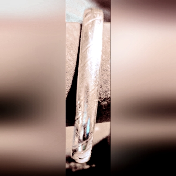 Vintage Sterling Silver  9.25  Bangle 7" , 15 MM stripe design pattern bracelet. - Picture 2 of 7